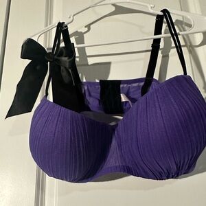 Cacique purple and black sexy bra
